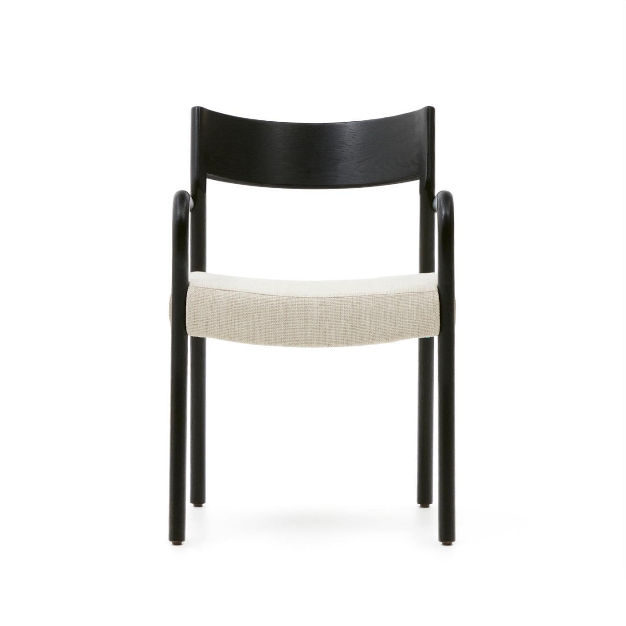 Scaun exterior dining bej/negru din lemn Falconera Kave Home