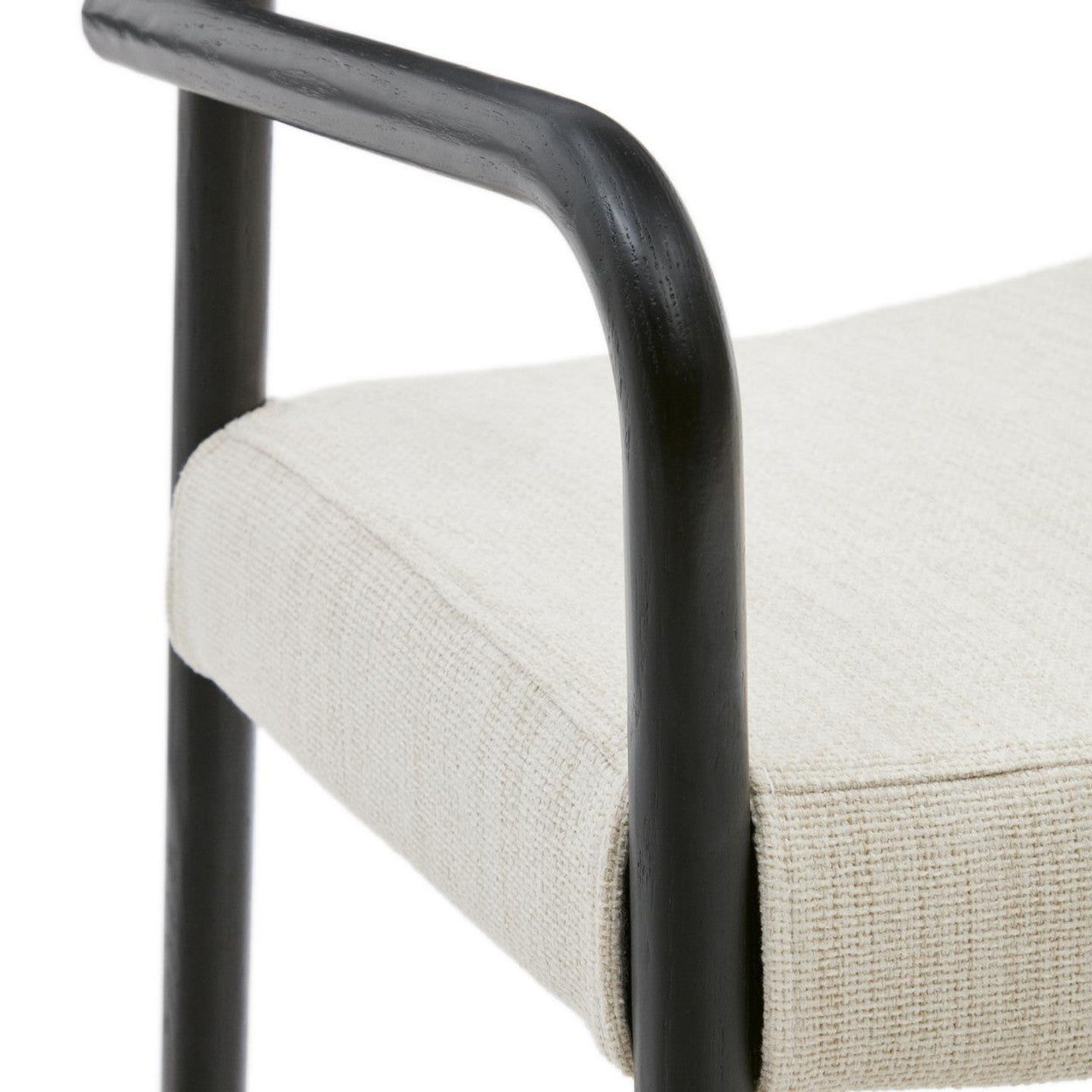 Scaun exterior dining bej/negru din lemn Falconera Kave Home