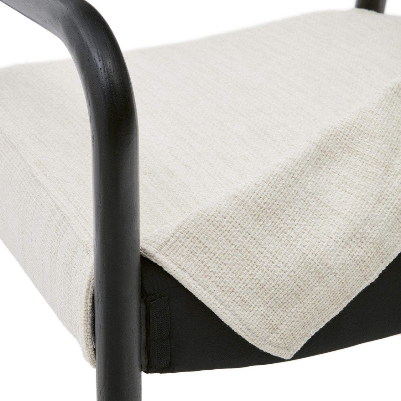 Scaun exterior dining bej/negru din lemn Falconera Kave Home