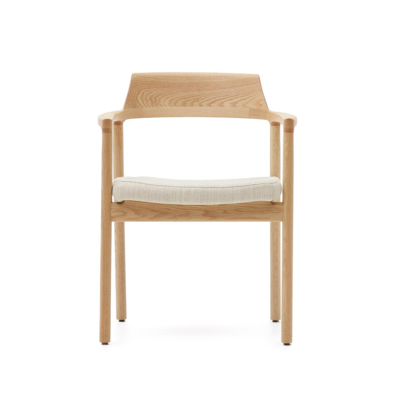 Scaun exterior dining crem/maro din lemn Alocs Kave Home