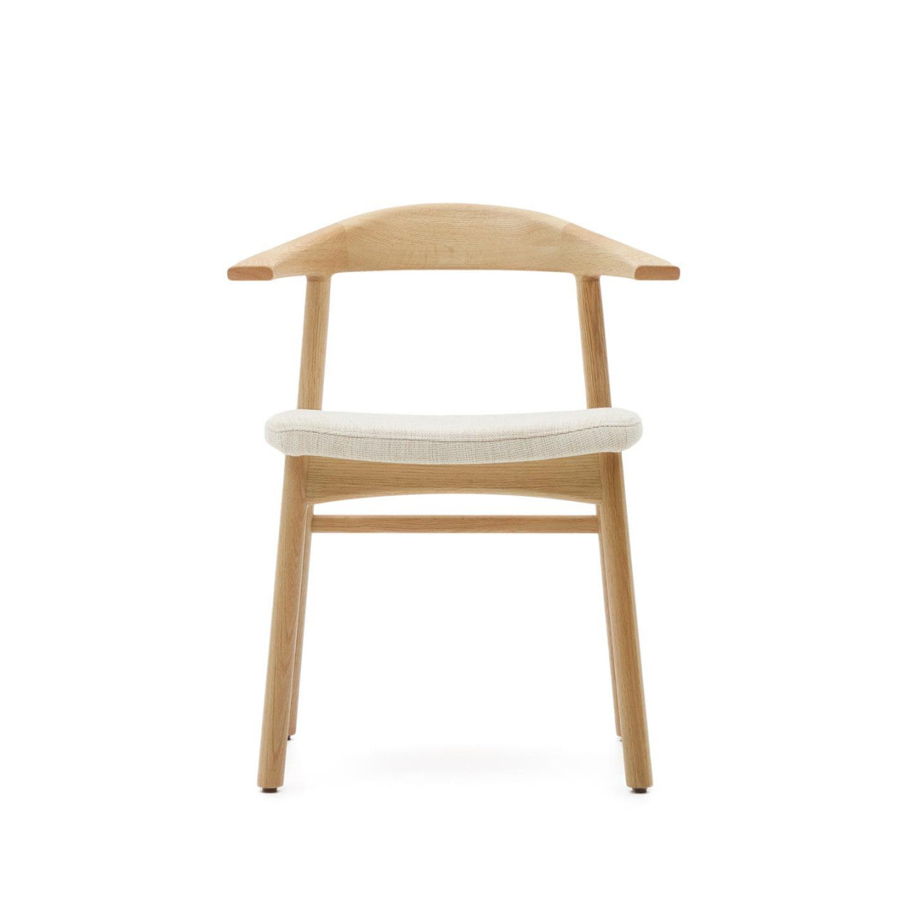 Scaun exterior dining crem/maro din lemn Timons Kave Home