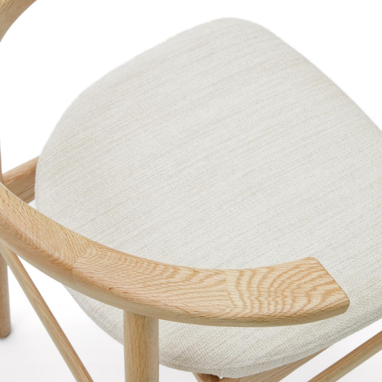 Scaun exterior dining crem/maro din lemn Timons Kave Home