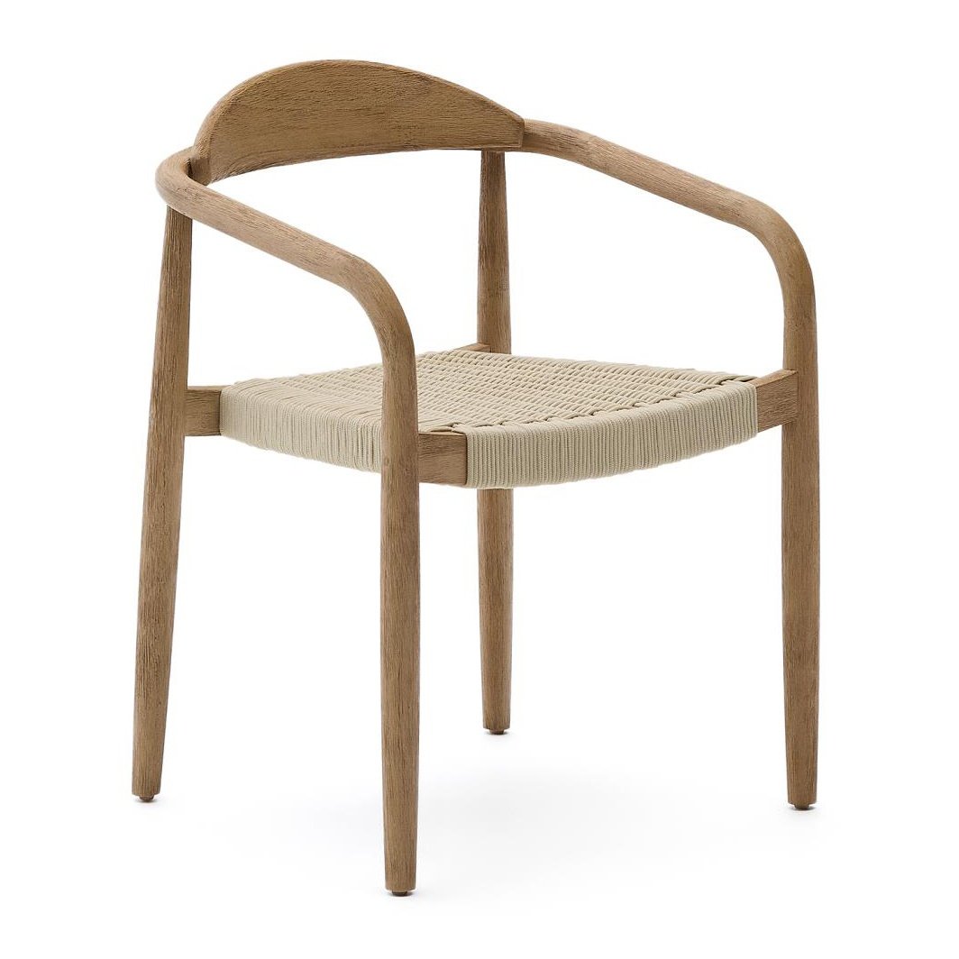 Scaun exterior dining ecru din lemn Nina Kave Home