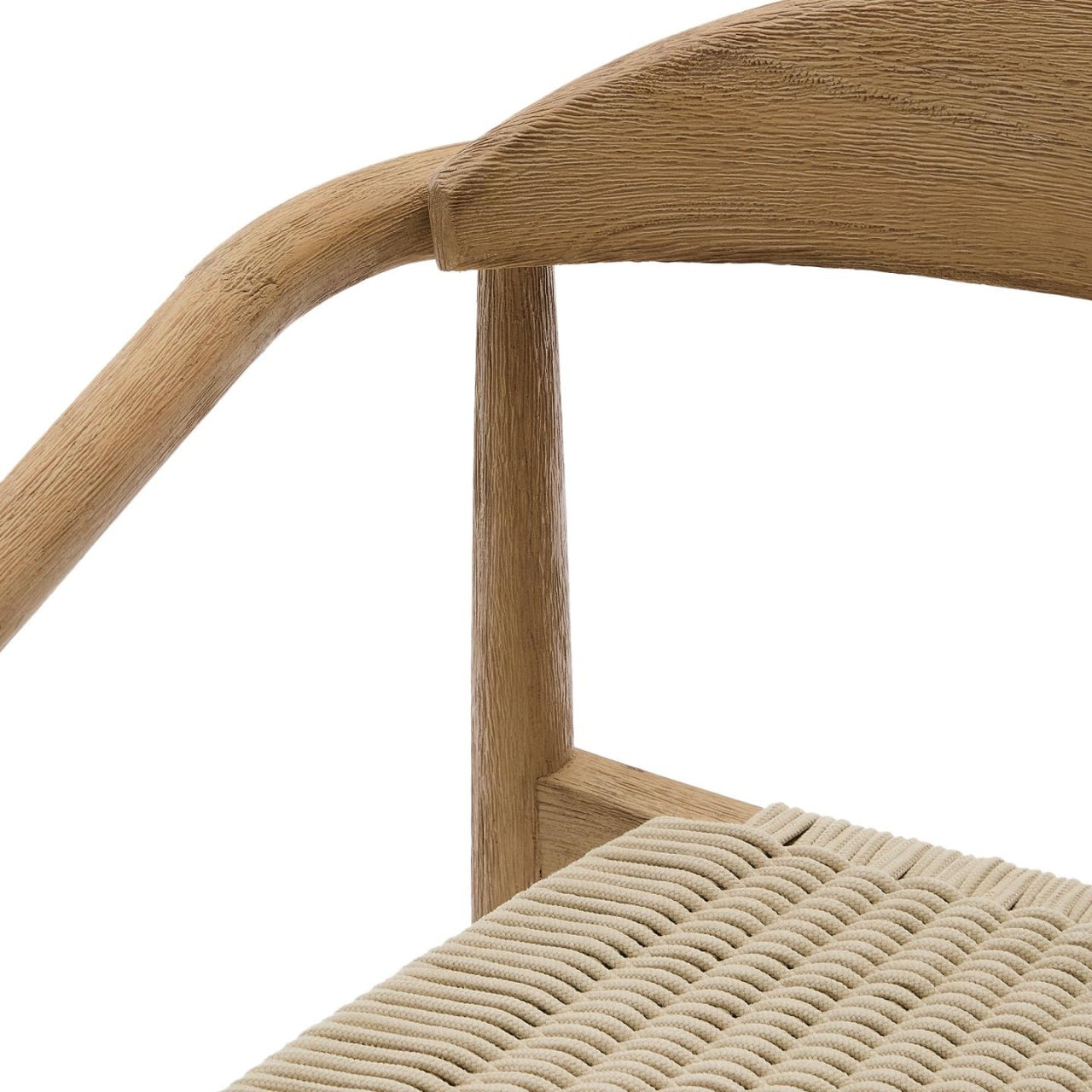 Scaun exterior dining ecru din lemn Nina Kave Home