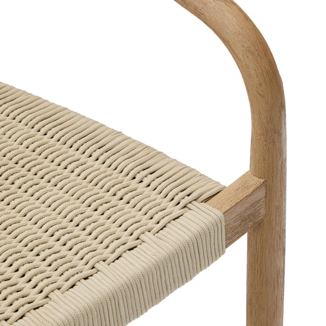Scaun exterior dining ecru din lemn Nina Kave Home