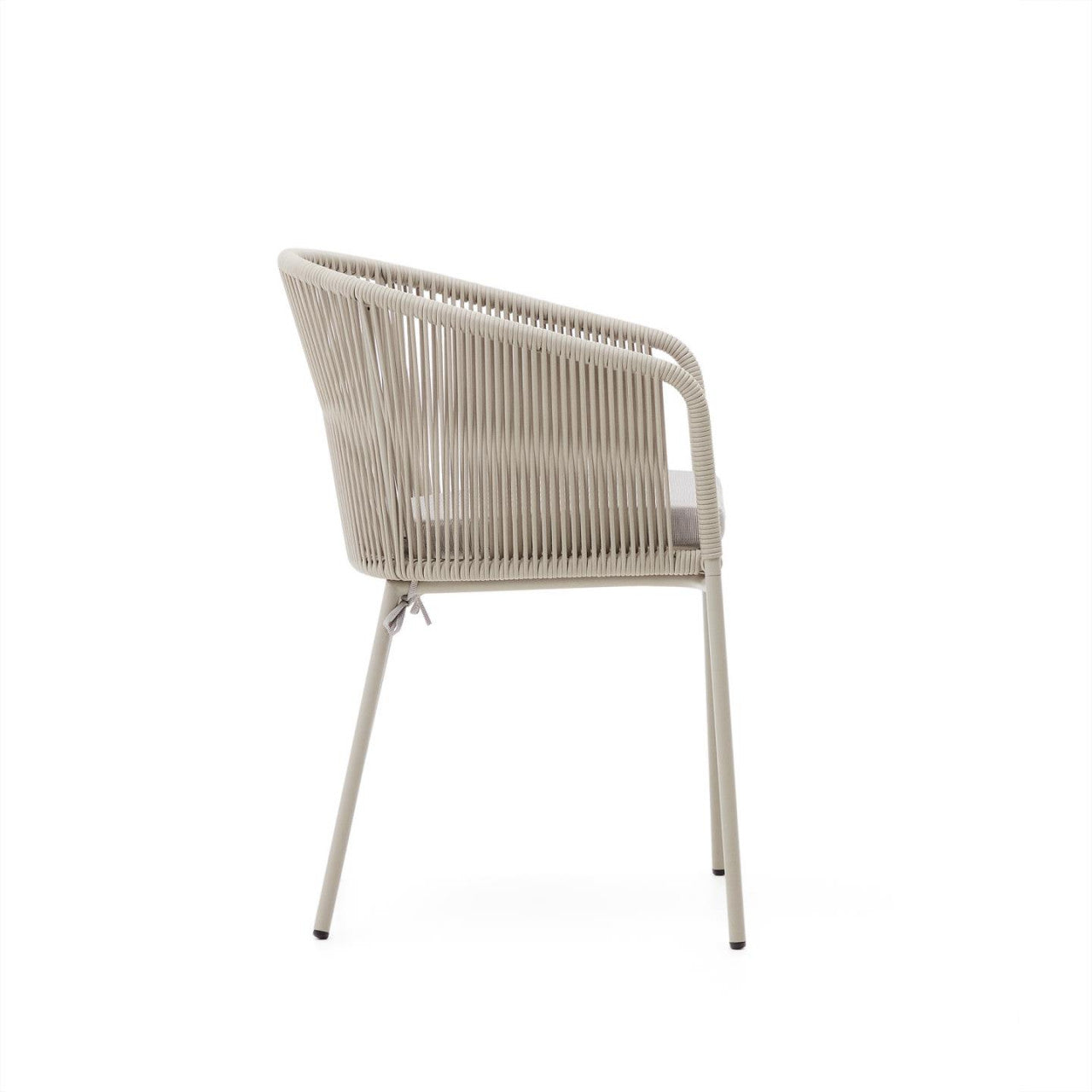 Scaun exterior dining ecru din metal Yanet Kave Home