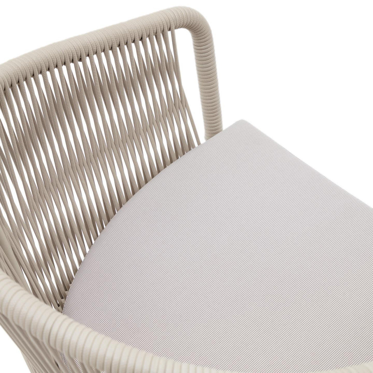 Scaun exterior dining ecru din metal Yanet Kave Home