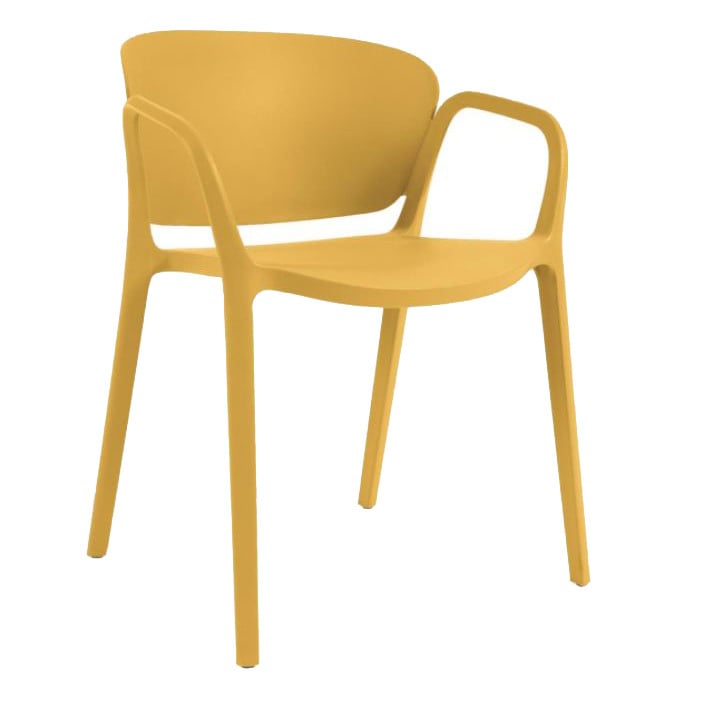 Scaun exterior dining galben din plastic Ania Kave Home