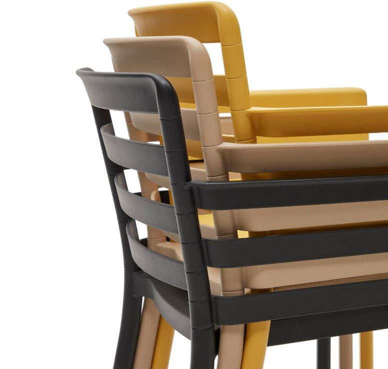Scaun exterior dining galben mustar din plastic Nariet Kave Home