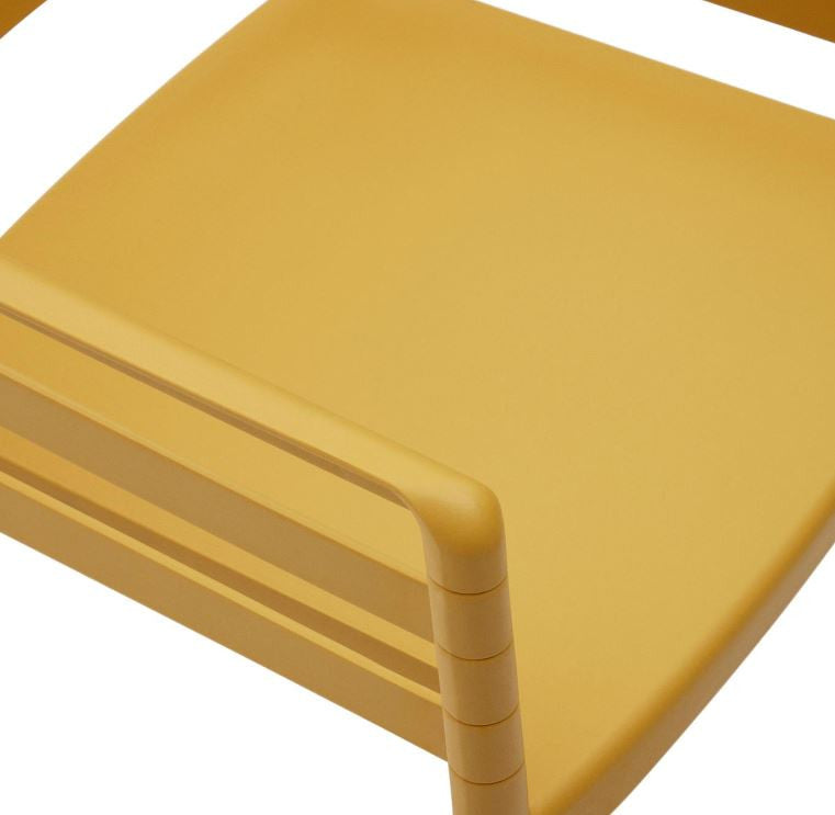 Scaun exterior dining galben mustar din plastic Nariet Kave Home