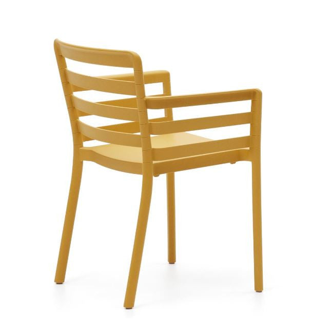 Scaun exterior dining galben mustar din plastic Nariet Kave Home