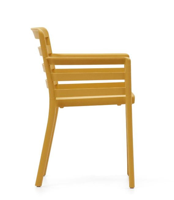 Scaun exterior dining galben mustar din plastic Nariet Kave Home