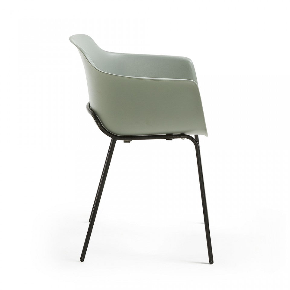 Scaun exterior dining gri din metal Khasumi Kave Home