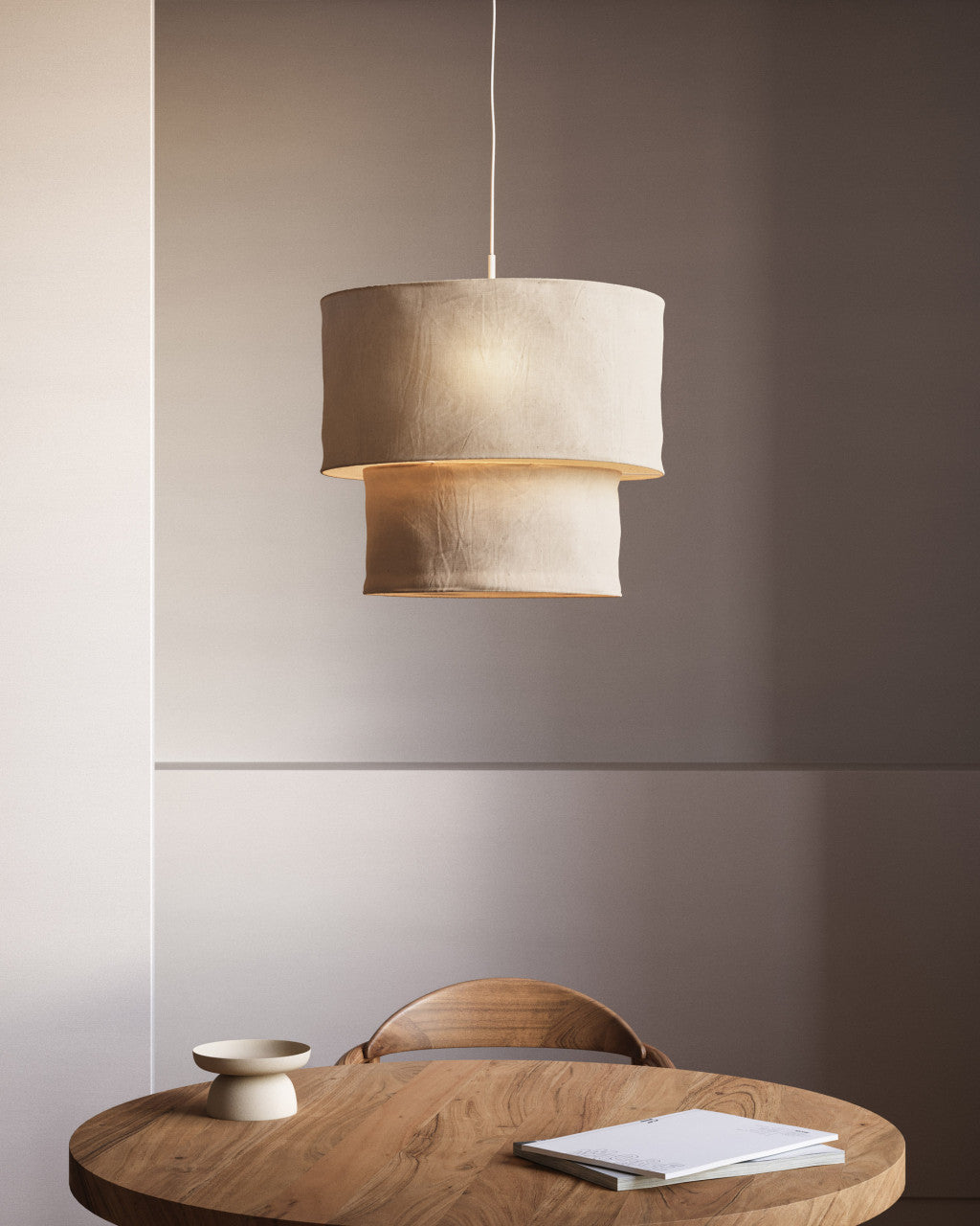Scaun exterior dining maro/crem din lemn Nina Kave Home