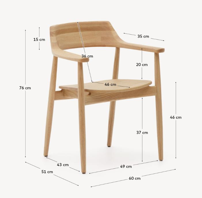 Scaun exterior dining maro din lemn Fondes Kave Home