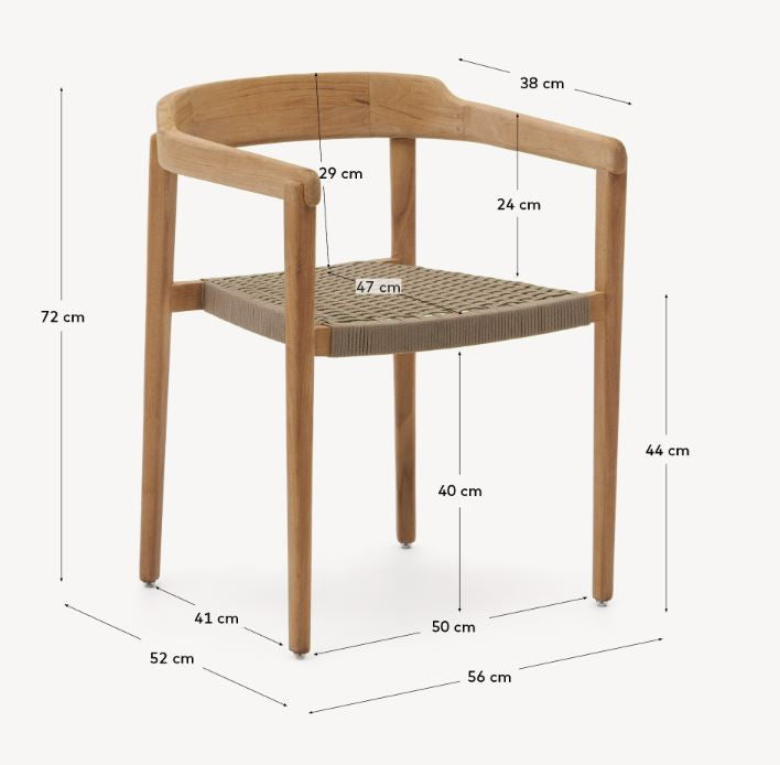 Scaun exterior dining maro din lemn Icaro Kave Home