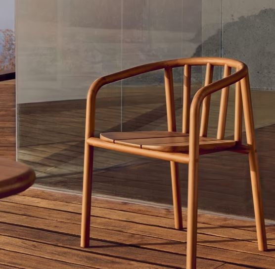 Scaun exterior dining maro din lemn Turqueta Kave Home