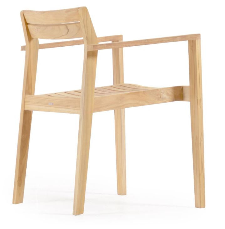 Scaun exterior dining maro din lemn Victoire Kave Home