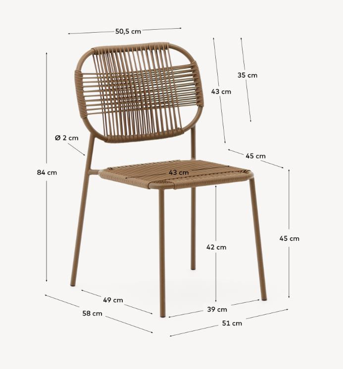 Scaun exterior dining maro din metal Talaier Kave Home
