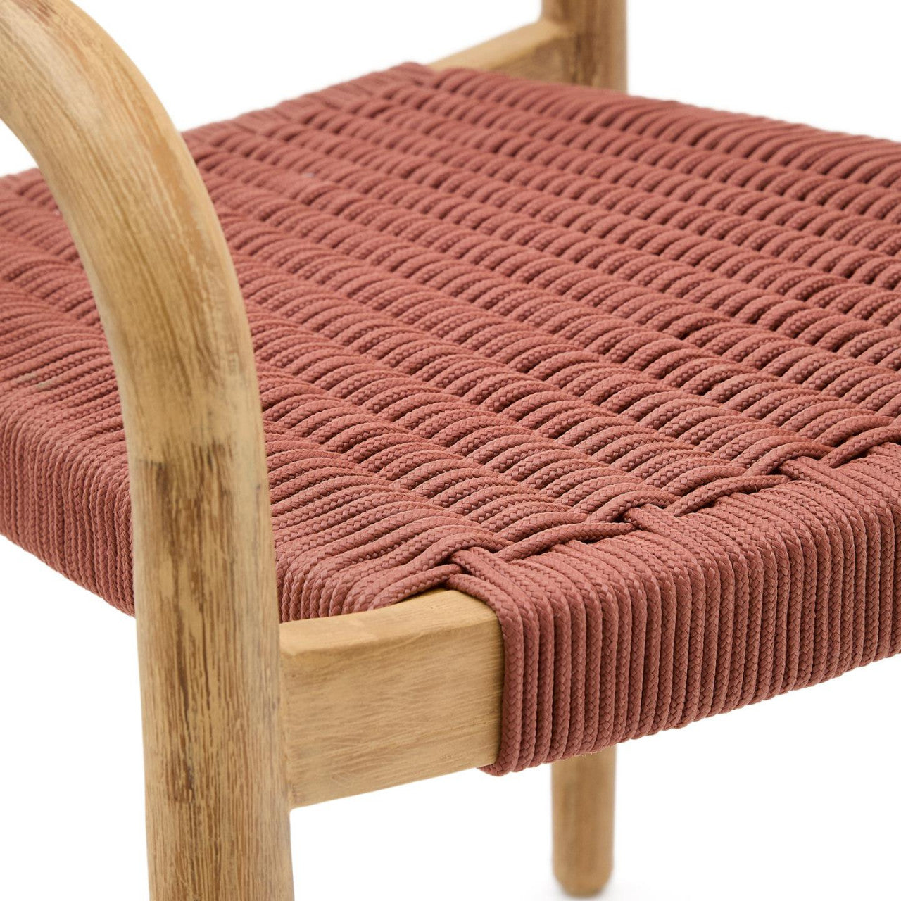 Scaun exterior dining maro teracota din lemn Nina Kave Home
