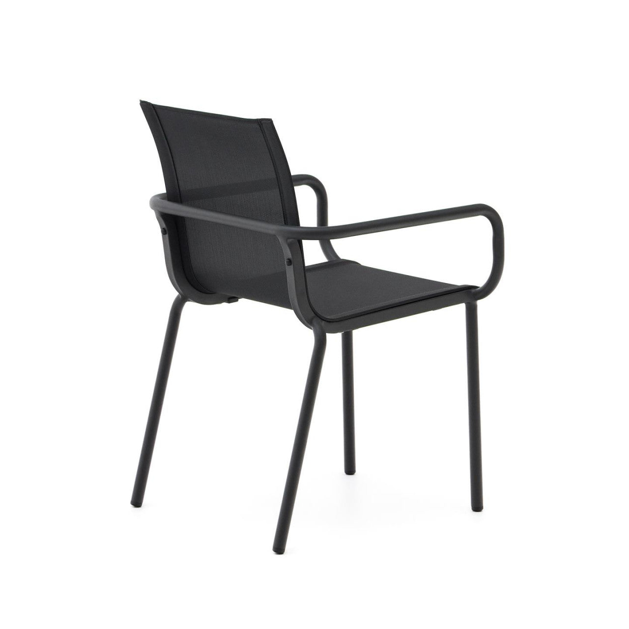 Scaun exterior dining negru din metal Galdana Kave Home