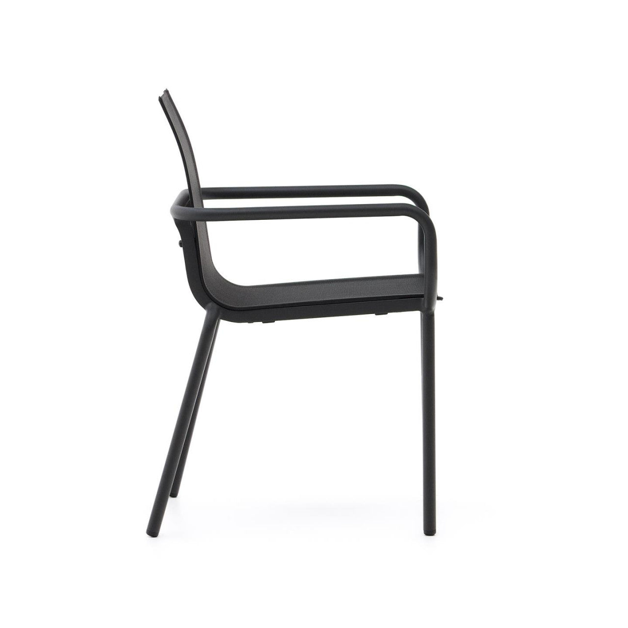 Scaun exterior dining negru din metal Galdana Kave Home