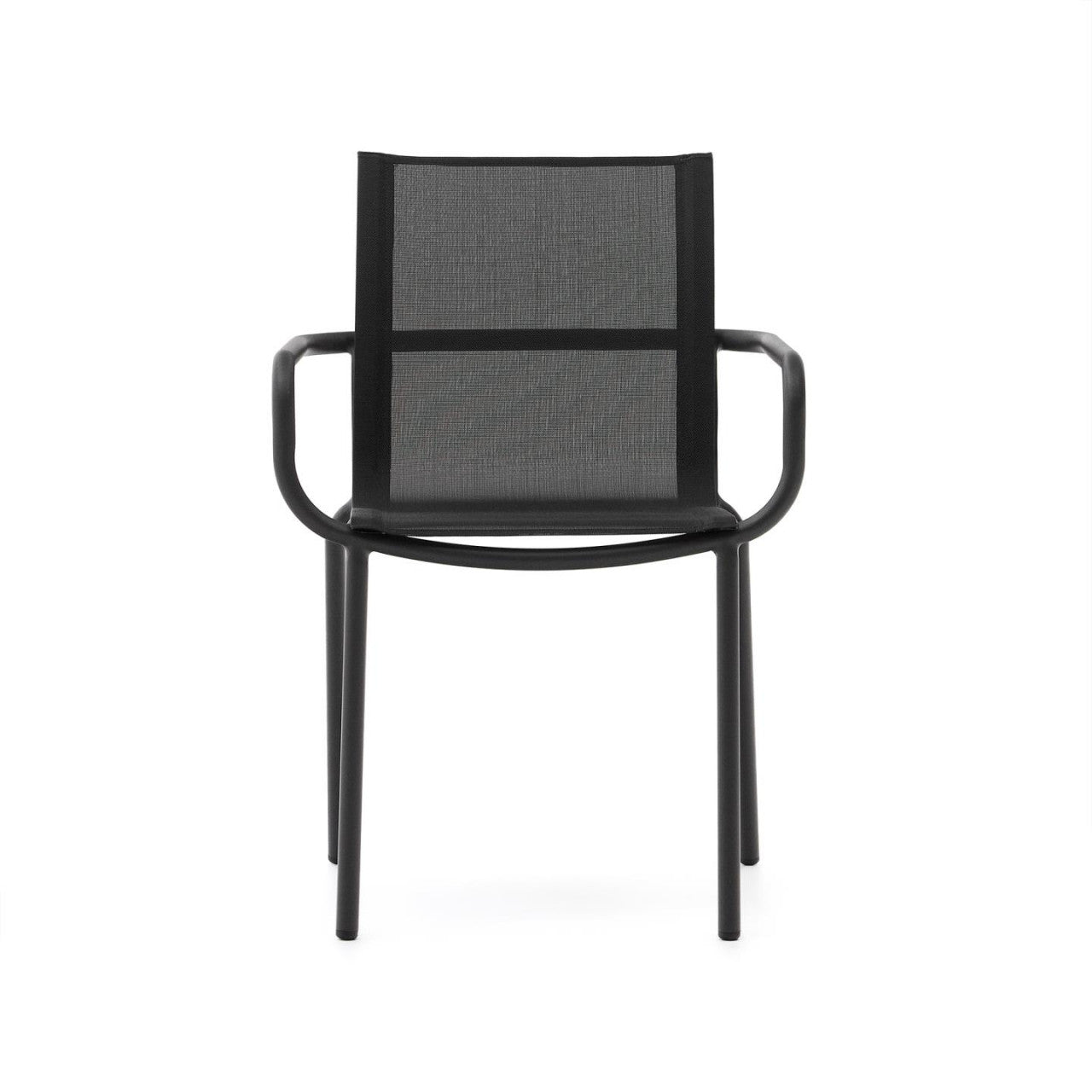 Scaun exterior dining negru din metal Galdana Kave Home