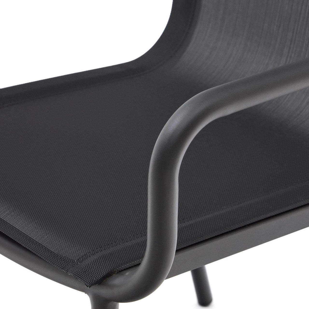 Scaun exterior dining negru din metal Galdana Kave Home