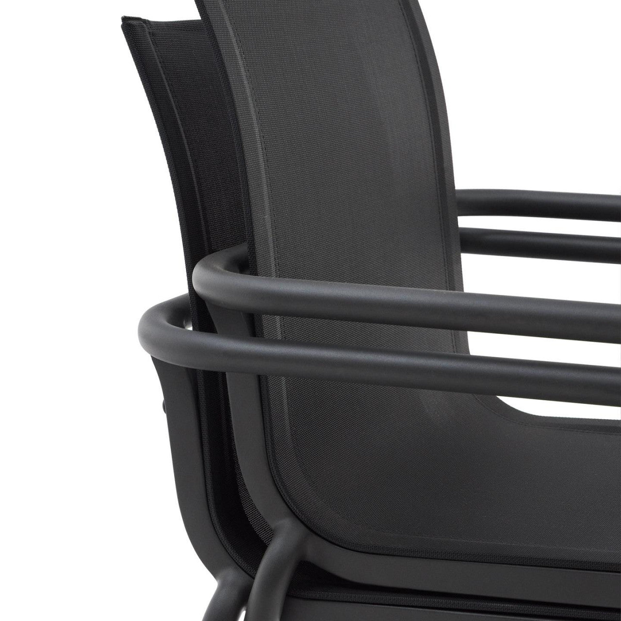 Scaun exterior dining negru din metal Galdana Kave Home
