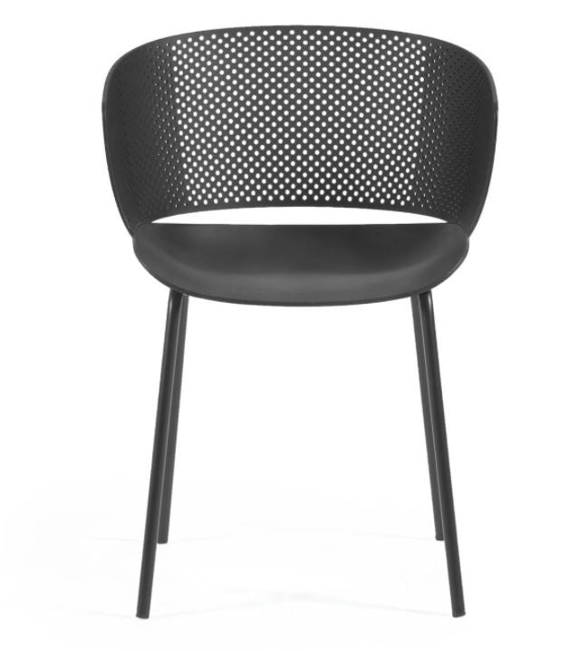 Scaun exterior dining negru din metal Yeray Kave Home