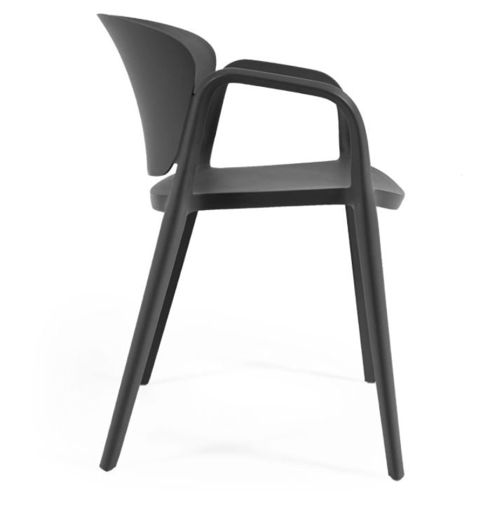 Scaun exterior dining negru din plastic Ania Kave Home