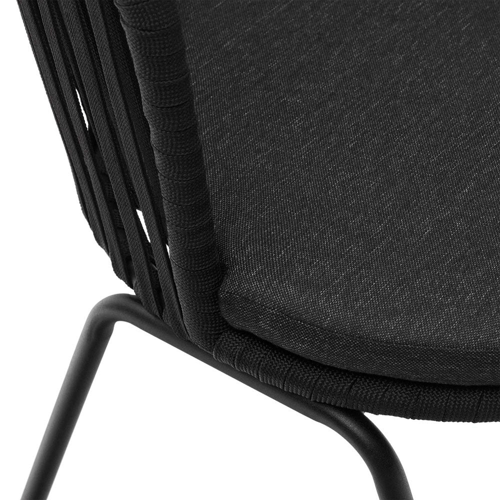 Scaun exterior dining negru din textil Saconca Kave Home