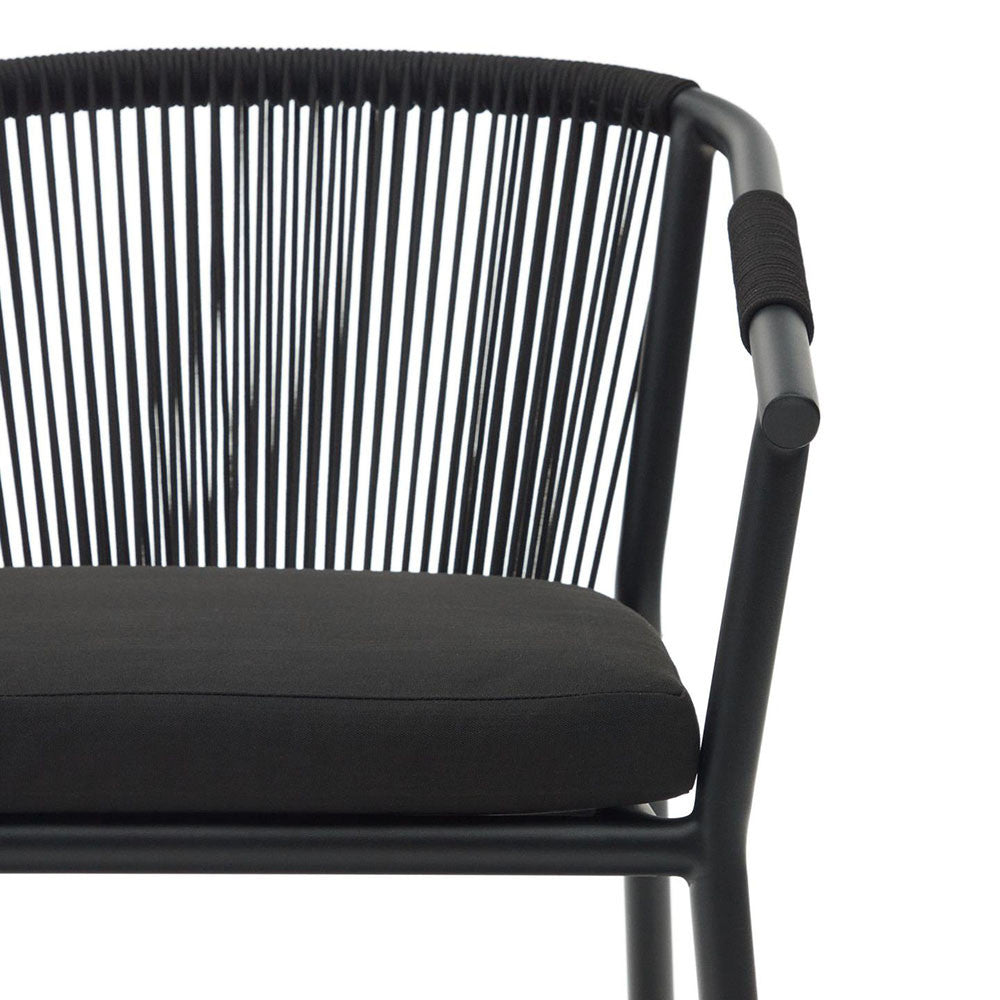 Scaun exterior dining negru din textil Xelida Kave Home