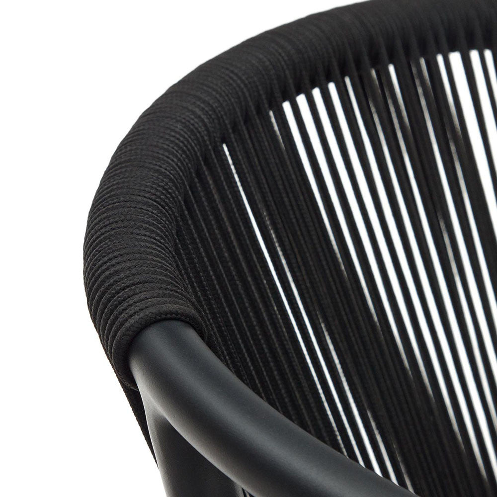 Scaun exterior dining negru din textil Xelida Kave Home