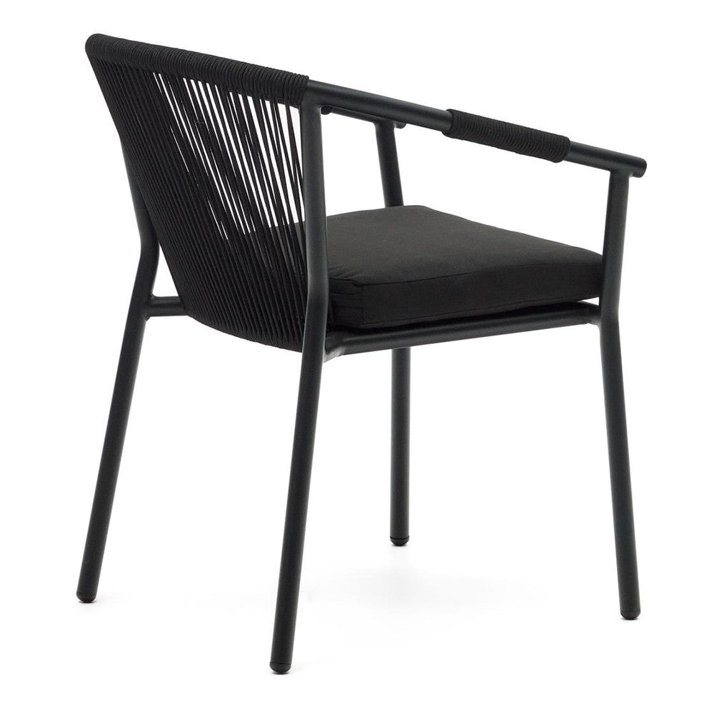 Scaun exterior dining negru din textil Xelida Kave Home