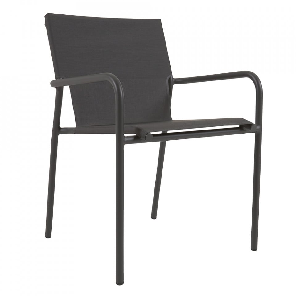 Scaun exterior dining negru din textil Zaltana Kave Home