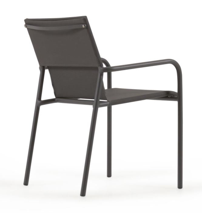 Scaun exterior dining negru din textil Zaltana Kave Home