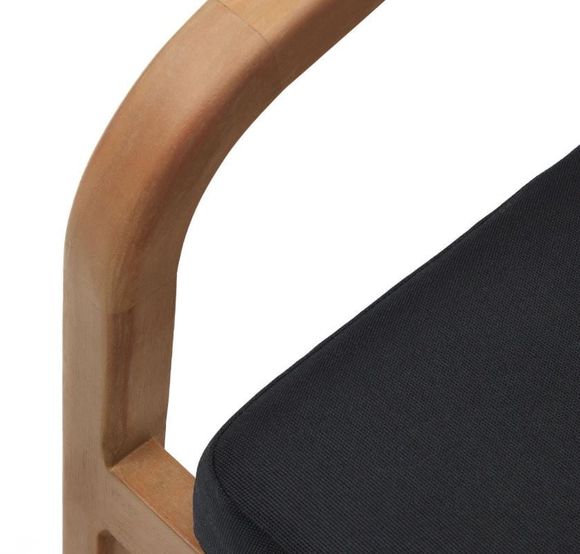 Scaun exterior dining negru/maro din lemn Malaret Kave Home