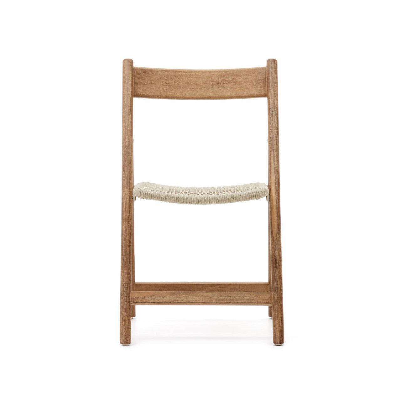 Scaun exterior dining pliabil maro/alb din lemn Dandara Kave Home