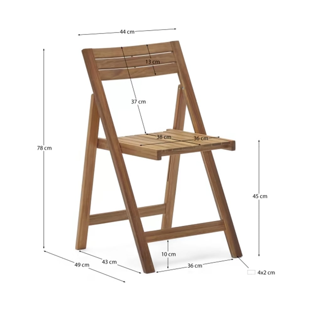 Scaun exterior dining pliabil maro din lemn Sadirar Kave Home
