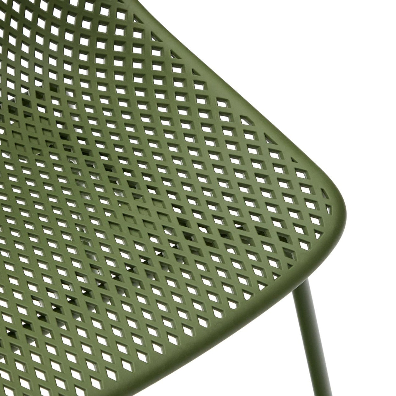 Scaun exterior dining verde din metal Quinby Kave Home