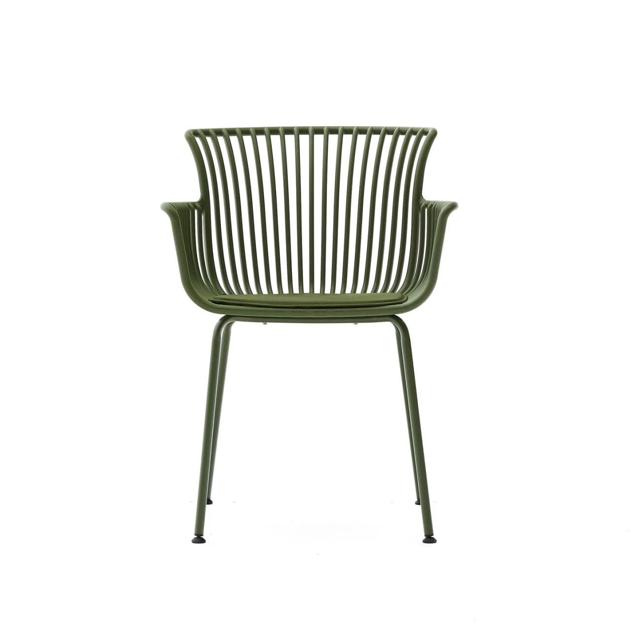 Scaun exterior dining verde din metal Surpika Kave Home