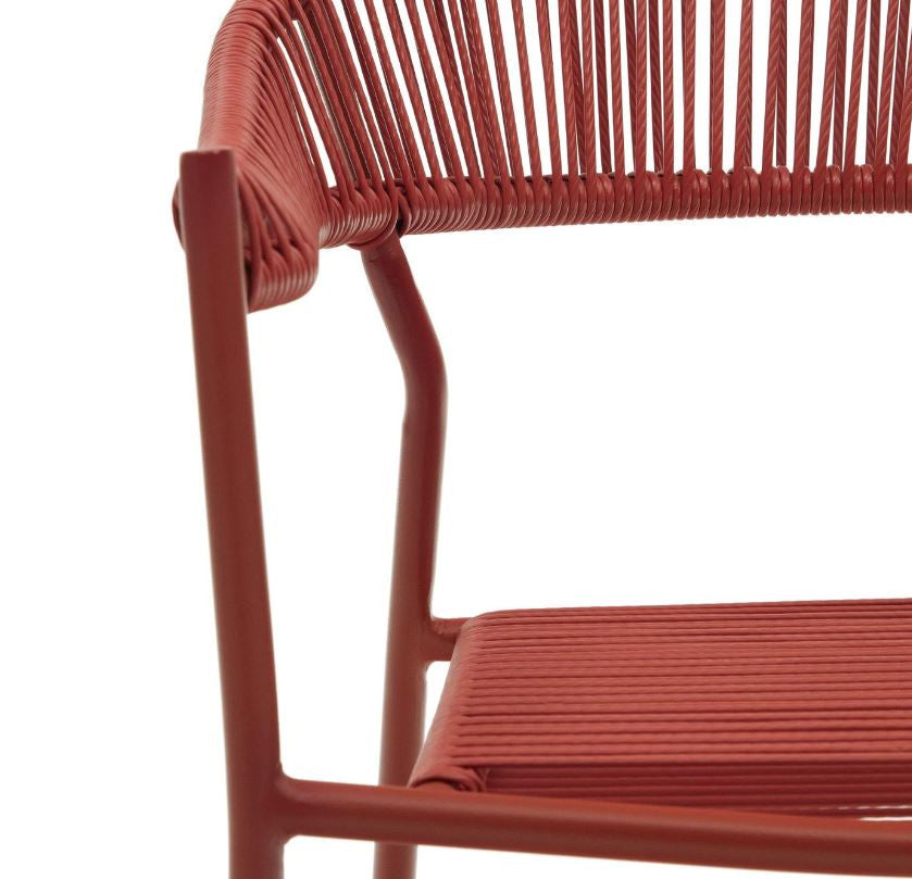 Scaun exterior maro teracota din metal Furadera Kave Home