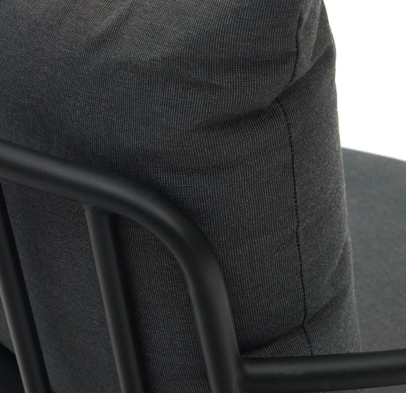 Scaun exterior negru din textil Bramant Kave Home