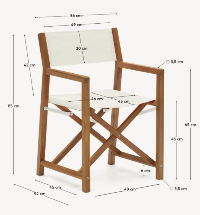 Scaun exterior pliabil bej/maro din textil Thianna Kave Home