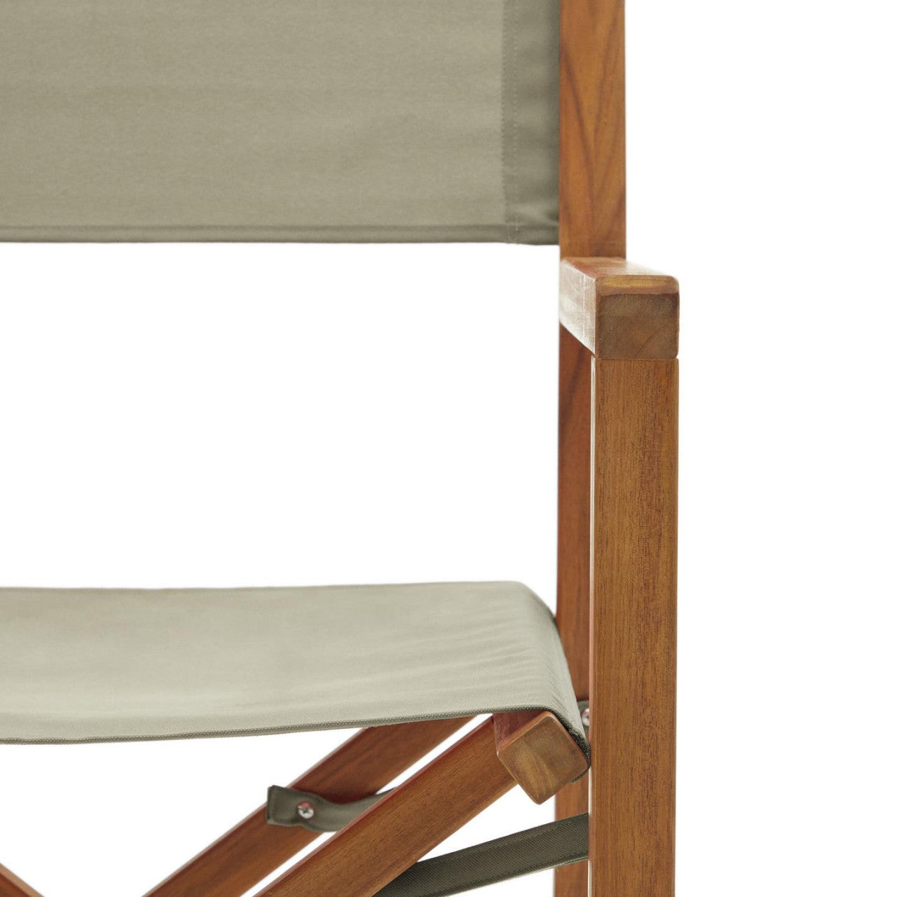Scaun exterior pliabil verde/maro din textil Thianna Kave Home