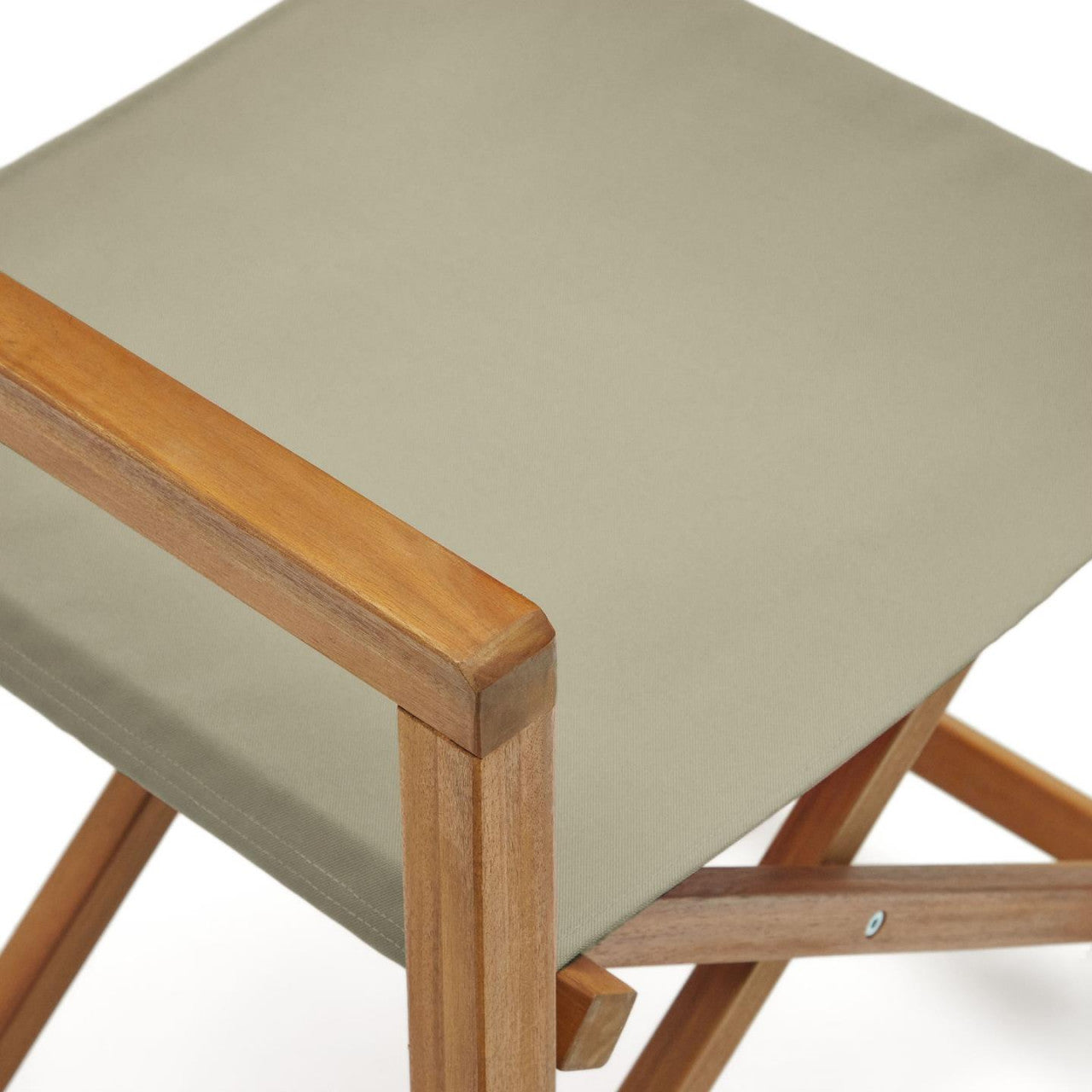 Scaun exterior pliabil verde/maro din textil Thianna Kave Home