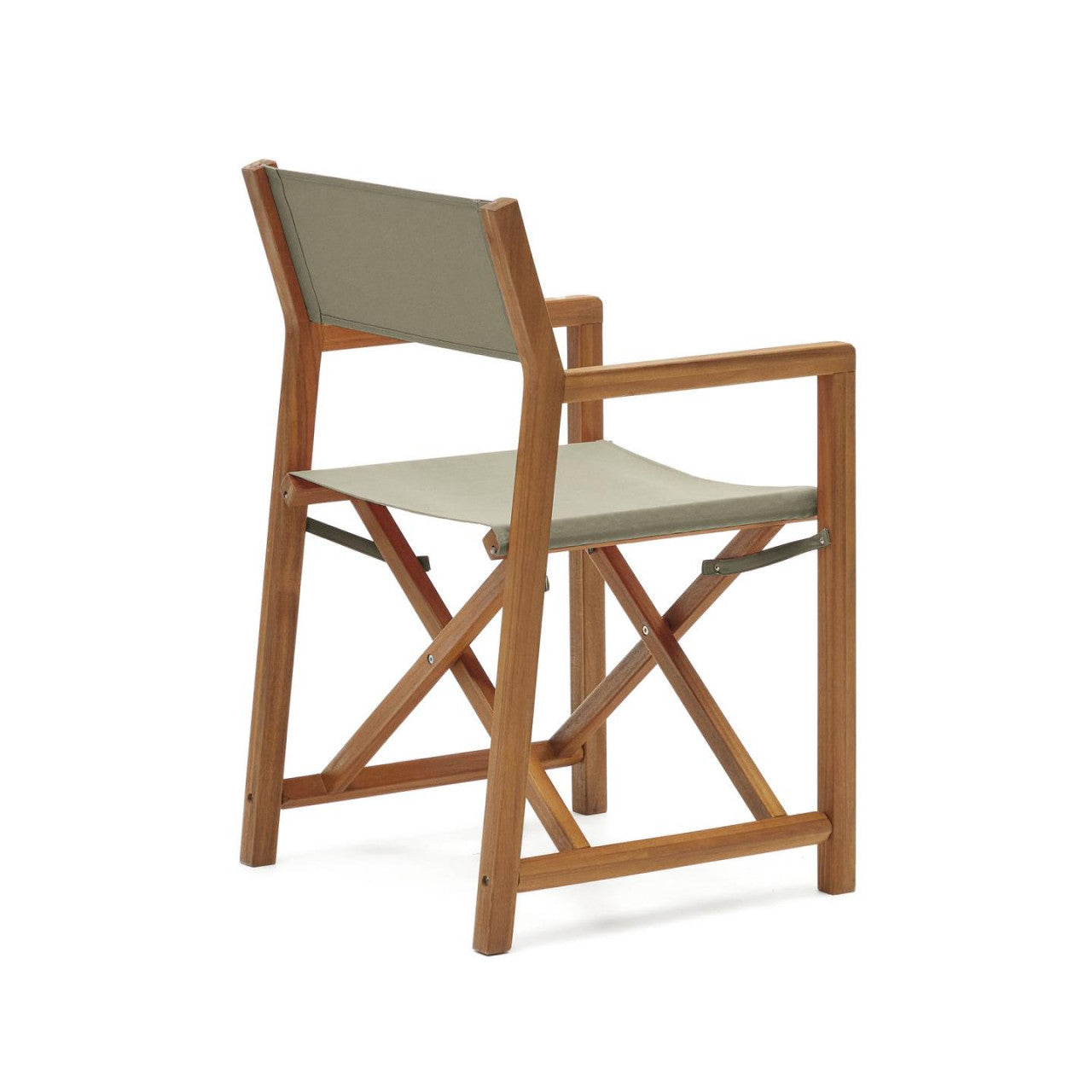 Scaun exterior pliabil verde/maro din textil Thianna Kave Home