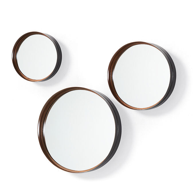 Set 3 oglinzi rotunde din metal Ralphe Kave Home