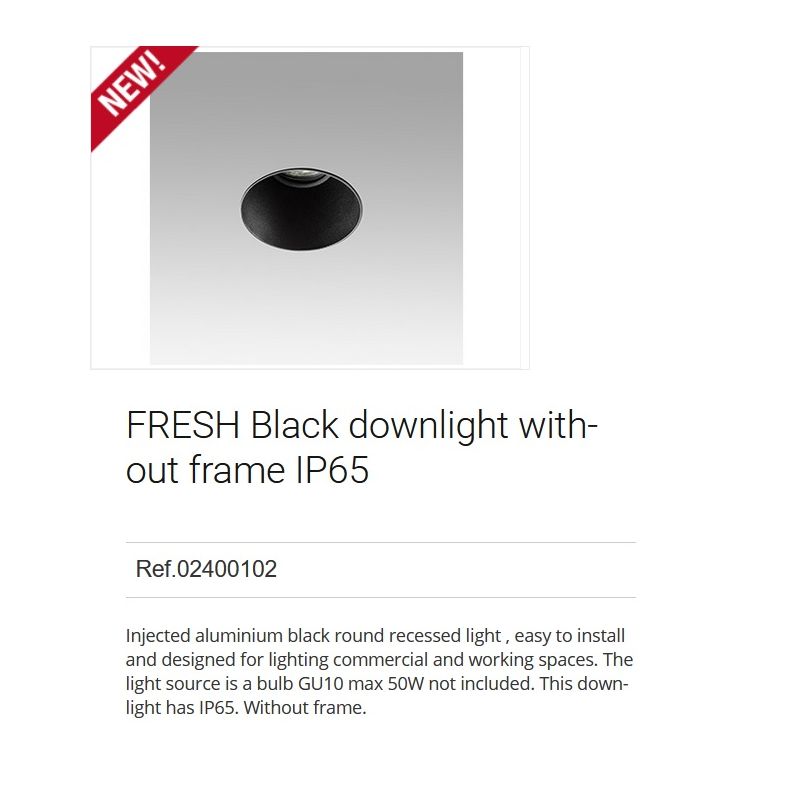 Spot incastrabil modern cu protectie IP65 FRESH TRIMLESS negru